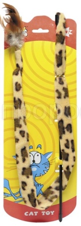 Игрушка для кошек Дразнилка удочка Лента с перьями и игрушками 42см W1051