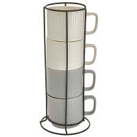 Набор кружек 320мл Urban (4шт) на метал. подставке в инд. упак. Ф11-056L/4 /12шт/Rosario 