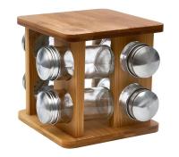 Набор д/специй 9пр (8 банок*100мл + вращающ/подставка) 19*19*15,5см КТ-ОС-03 /6шт/Катунь