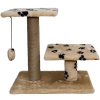 Когтеточка с двумя полками квадрат джут беж с игрушкой 37*57*55см/DONBARON Когтеточка с двумя полками квадрат джут беж с игрушкой 37*57*55см/DONBARON