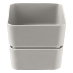 Кашпо квадрат Фиори 0,45л серый жемчуг с под. 9,6*9,6*8,6см 