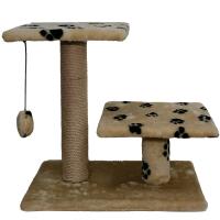 Когтеточка с двумя полками квадрат джут коричневый с игрушкой 37*57*55см/DONBARON Когтеточка с двумя полками квадрат джут коричневый с игрушкой 37*57*55см/DONBARON