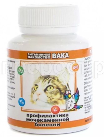 Витамины для кошек ВАКА Профилактика МКБ 80таб Витамины для кошек ВАКА Профилактика МКБ 80таб