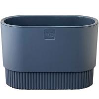 Кашпо Бостон VipSet 29*15*29,7см 7л овал антрацит с дренаж вставкой /3шт/ЭД