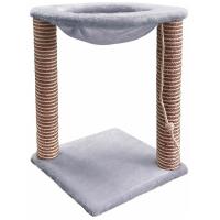 Когтеточка зверье мое столбик №5 гамак два яруса джут серебро/86184 Когтеточка зверье мое столбик №5 гамак два яруса джут серебро/86184