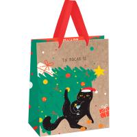 Пакет подарочный 18*23*10см "NY cat" крафт MESHU/MS_61636/Рельеф Пакет подарочный 18*23*10см "NY cat" крафт MESHU/MS_61636/Рельеф