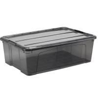 Ящик КИП с крышкой 30л 58x38,5x18,5см черно-прозрачный М2338 /5шт/М-пласт