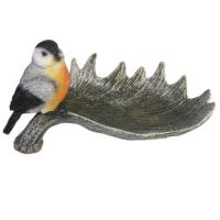 Фигура Подставка декор. Лосиный рог со снегирем L28W15H14 см 713492/D059