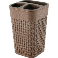 Подставка д/зубных щеток Plast Team Stone шоколадный мокко PT1344 /36шт/ПТ