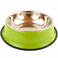 Миска нерж. сталь на резинке 0,6л 22см М-21 зеленый
