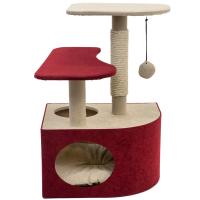 Когтеточка Домик ВЕЛЬВЕТ угловая со ступеньками джут беленый,вельвет 48*51*71см/83473бордо/Дарэленд Когтеточка Домик ВЕЛЬВЕТ угловая со ступеньками джут беленый,вельвет 48*51*71см/83473бордо/Дарэленд