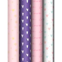 Упаковочная бумага 70*100см "Love pattern" 80г/м2 асс. 4 дизайна MESHU /Рельеф