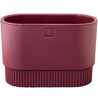 Кашпо Бостон VipSet 29*15*29,7см 7л овал бордовый с дренаж вставкой /3шт/ЭД