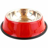 Миска нерж. сталь на резинке 1л 26см М-22 красный
