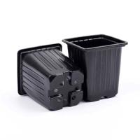 Горшок для рассады 1л черный квадратный мягкий 11*11*11см КВ11М