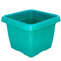 Кашпо Квадрат 32л зеленый с под. 07082 /10шт/Милих