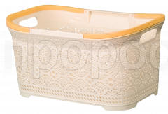Корзина для белья 45л Ажурная слон.кость 16033 Корзина для белья 45л Ажурная слон.кость 16033