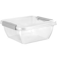 Контейнер д/продуктов с защелками 0,5л HELSINKI квадрат. натуральный PT5009 /23шт/ПТ