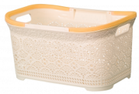 Корзина для белья 45л Ажурная слон.кость 16033 Корзина для белья 45л Ажурная слон.кость 16033