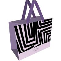 Пакет подарочный 32*26*12см "Black stripes" мат ламинация MESHU /Рельеф