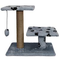 Когтеточка с двумя полками квадрат джут серый с игрушкой 37*57*55см/DONBARON Когтеточка с двумя полками квадрат джут серый с игрушкой 37*57*55см/DONBARON
