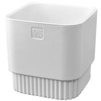 Кашпо Бостон VipSet 5,5л белый кватрат с дренаж вставкой /6шт/ЭД