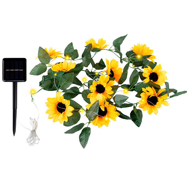 Гирлянда садовая Подсолнухи на солнечной батарее 2,4м 107203 /48шт/PARK