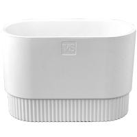 Кашпо Бостон VipSet 29*15*29,7см 7л овал белый с дренаж вставкой /3шт/ЭД