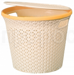 Корзина для белья Плетенка 20л круглая с крышкой  Корзина для белья Плетенка 20л круглая с крышкой
