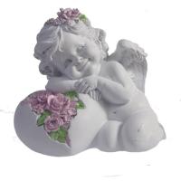 Ангел Сердце роз белый L15W9H13см  713145/A069 
