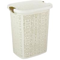 Корзина д/белья 30л БЯЗЬ белый ротанг М2622 /5шт/М-пласт
