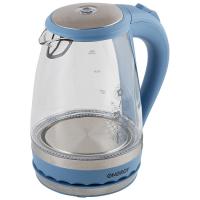 Чайник электр. 1,5л ENERGY диск, синий, стекло  