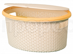 Корзина для белья 20л Плетенка овальная с крышкой 16025 Корзина для белья 20л Плетенка овальная с крышкой 16025
