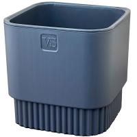 Кашпо Бостон VipSet 5,5л антрацит кватрат с дренаж вставкой /6шт/ЭД
