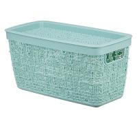 Коробка д/хранения БЯЗЬ 4л морская волна с крышкой 28*14*14см М2325 /12шт/М-пласт 