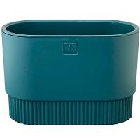 Кашпо Бостон VipSet 29*15*29,7см 7л овал изумрудный с дренаж вставкой /3шт/ЭД