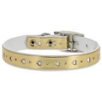 Ошейник синтетик 12мм двойной Сердечко золото 20-24см/00210113-24/Каскад