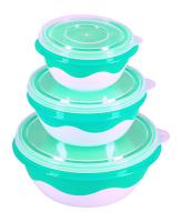 Набор мисок Матрешка (3шт) мятный  /03064 