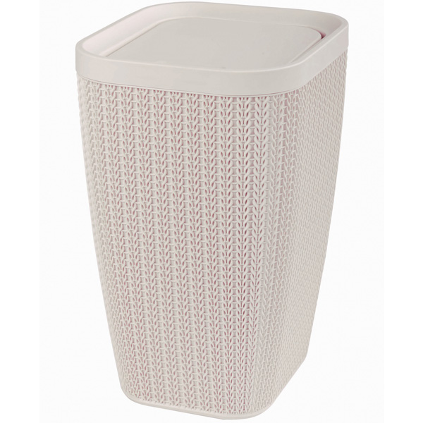 Контейнер для мусора 10л Вязаное плетение бежевый 