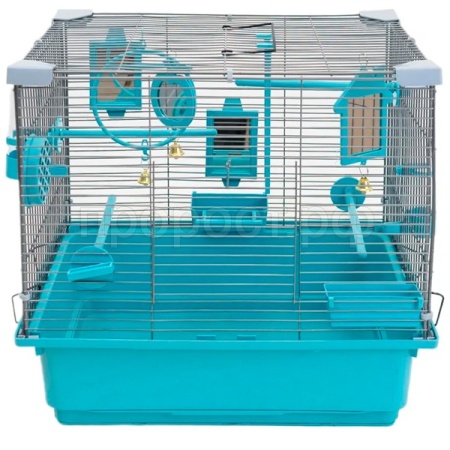 Клетка д/птиц N1 РПК60 42*30*h38см укомплектованная бирюзовая/Евро Клетка д/птиц N1 РПК60 42*30*h38см укомплектованная бирюзовая/Евро