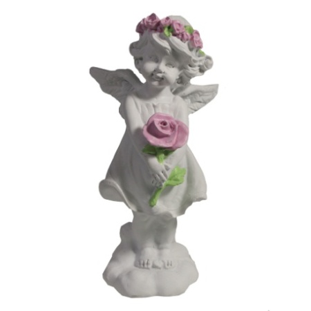 Ангел с розой (акрил) L6W6.5H12.5 713519/A089