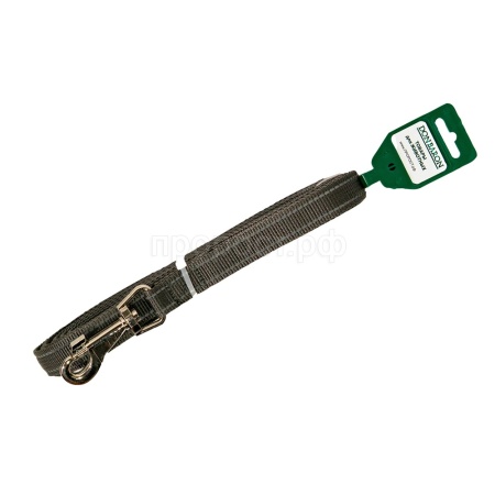 Поводок капрон 20мм*7м серый со светоотражающими полосами DONBARON