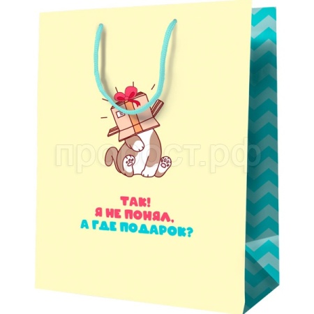Пакет подарочный 18*23*10см "А где подарок?" ламинир. MESHU/MS_52143/Рельеф