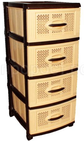 Комод 4 секции Звездочка бежево-шоколадный 160272 /1шт/Арз