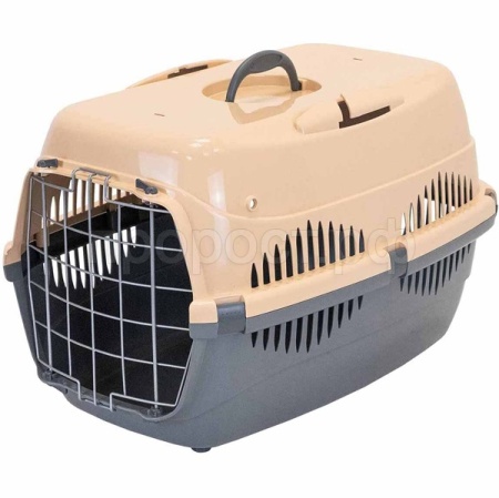 Переноска Спутник №3 ZooM с металлической дверцей сер-песоч. до 15кг 58*41*33см/4292/Дарэлл