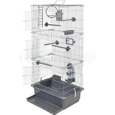 Клетка д/птиц ТУТТИ-3 ECO 42*30*94см (укомплект) серая/46222/Дарэлл Клетка д/птиц ТУТТИ-3 ECO 42*30*94см (укомплект) серая/46222/Дарэлл