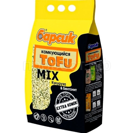 Наполнитель БАРСИК Тофу микс Кукуруза & бентонит комкующийся 4,54л/3шт/93105 Наполнитель БАРСИК Тофу микс Кукуруза & бентонит комкующийся 4,54л/3шт/93105