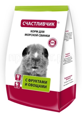 Корм для морских свинок Рацион питание фрукты и овощи Счастливчик 300гр Корм для морских свинок Рацион питание фрукты и овощи Счастливчик 300гр