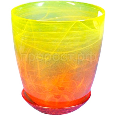 Горшок для орхидей Органза  №2 желт-орж