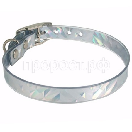 Ошейник синтетик 12мм Серебро 24-28см/51312019/Каскад